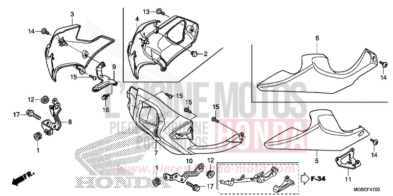 UNDER COWL for NC700S Dual Cluth ABS PEARL SUNBEAM WHITE (NHA66) from 2013